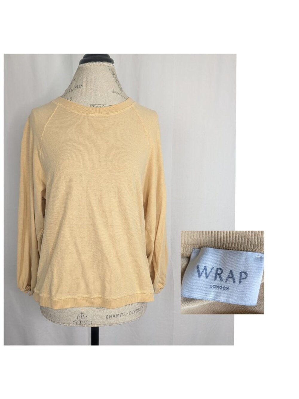 Wrap London Yellow Sweater 2 X Small Puff Sleeves Oversized